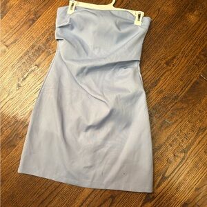 Elegant Strapless Blue Dress